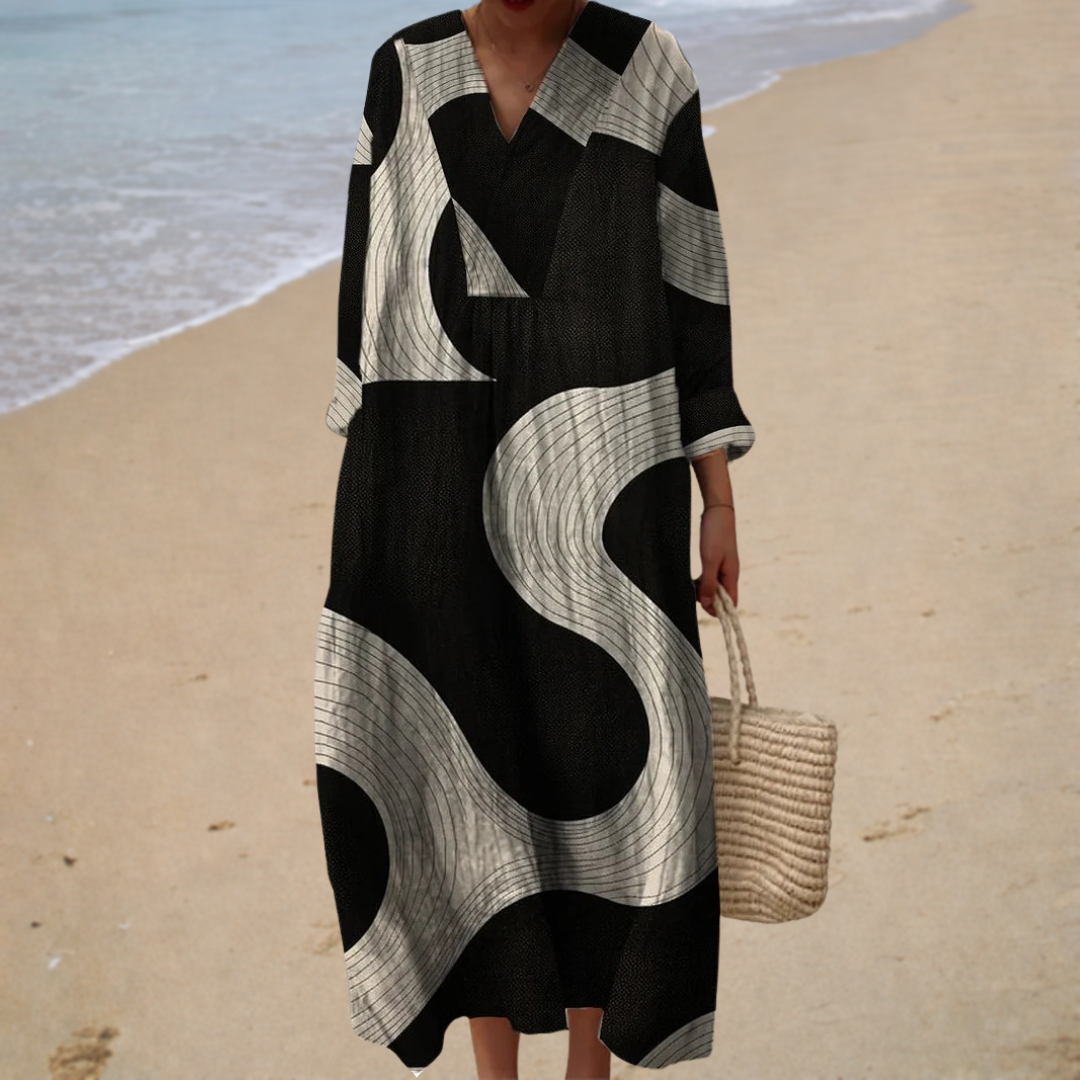 Flatterndes bedrucktes Sommerkleid