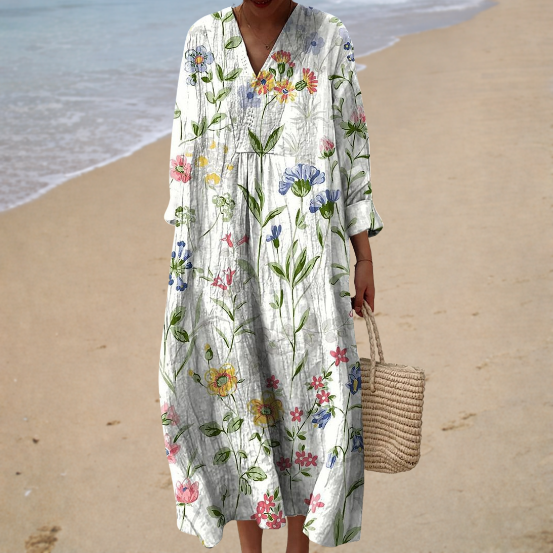 Flatterndes bedrucktes Sommerkleid