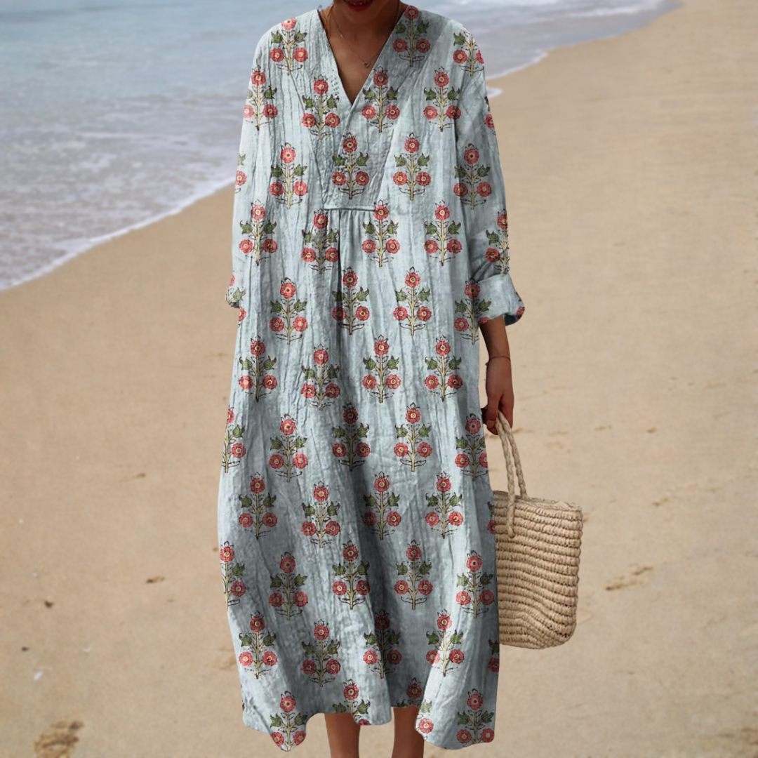 Flatterndes bedrucktes Sommerkleid